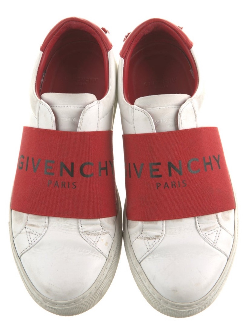Givenchy White and Red Slip-On Sneakers